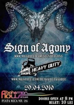Concert Sign Of Agony si Heavy Duty in Bohemian Flow din Sibiu