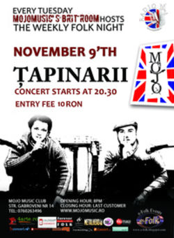 Concert Tapinarii in Club MoJo Brit Room Bucuresti