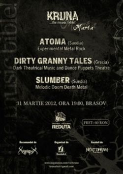 Concert ATOMA, DIRTY GRANNY TALES, SLUMBER la Brasov