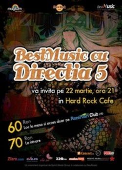 Concert DIRECTIA 5 in Hard Rock Cafe Bucuresti