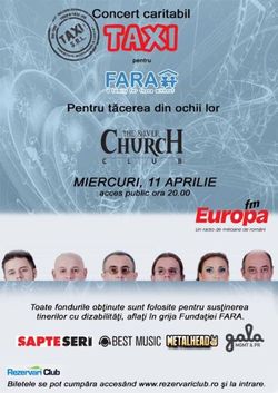 Concert TAXI in Silver Church Bucuresti - rezerva bilete