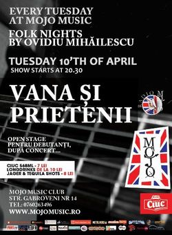 Concert DAN VANA in Mojo Club din Bucuresti