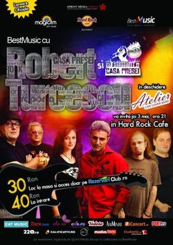 ROBERT TURCESCU & Casa presei concerteaza pe 3 mai in Hard Rock Cafe