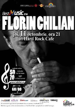 Florin Chilian: Concert la Hard Rock Cafe pe 11 octombrie