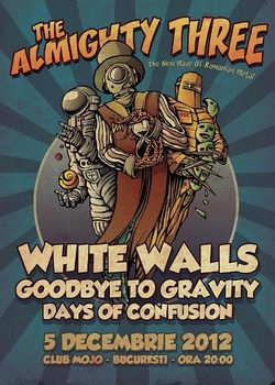 White Walls, Goodbye To Gravity si Days Of Confusion: Concert in Bucuresti in Mojo pe 19 decembrie