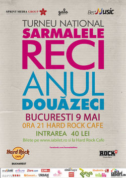 Concert aniversar Sarmalele Reci la Hard Rock Cafe pe 9 mai
