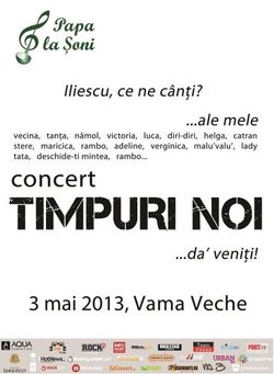 Concert Timpuri Noi in Vama Veche pe 3 mai