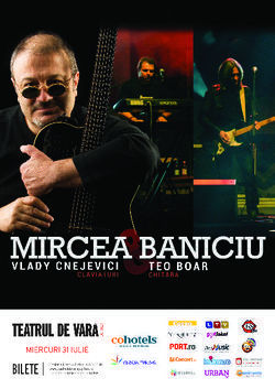 Concert Mircea Baniciu la Teatrul de Vara Jupiter pe 31 iulie
