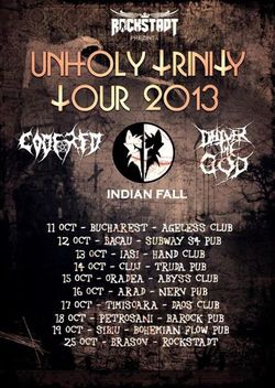 Unholy Trinity - Concert Deliver the God, Code Red si Indian Fall la Bucuresti, in Ageless Club, 11 Octombrie