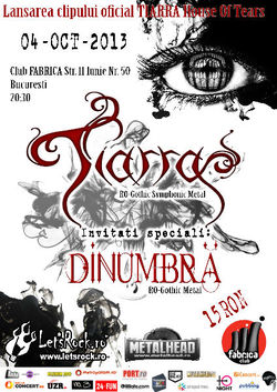 Lansarea clipului oficial TIARRA, House Of Tears, in club Fabrica, pe 4 Octombrie