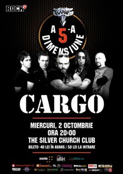 Concert CARGO - A 5-a dimensiune, la Silver Church Club, Miercuri 2 Octombrie