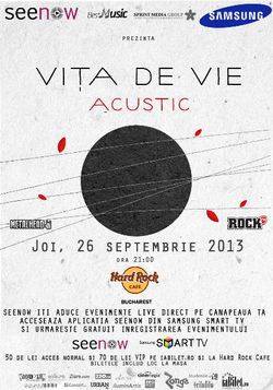 Concert Vita de Vie - Acustic in Hard Rock Cafe, Joi, 26 Septembrie