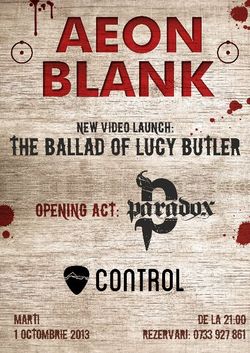 Concert Aeon Blank in Club Control, Marti 1 Octombrie