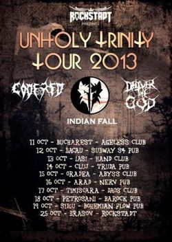 Unholy Trinity - Concert Deliver the God, Code Red si Indian Fall la Oradea, in Abyss, pe 15 Octombrie