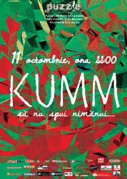 Concert KUMM: Sa nu spui nimanui - vineri, 11 octombrie in Puzzle Cafe-Bistro