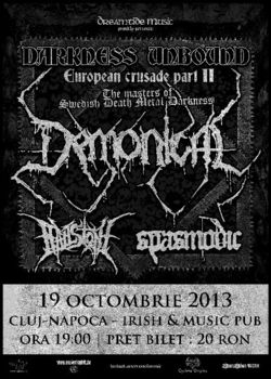 Concert Demonical, Spasmodic si Hailstone la Cluj-Napoca, in Irish & Music Pub, Sambata 19 Octombrie