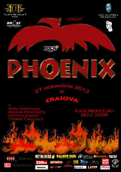 Concert Phoenix in Piata Prefecturii din Craiova, duminica 27 octombrie