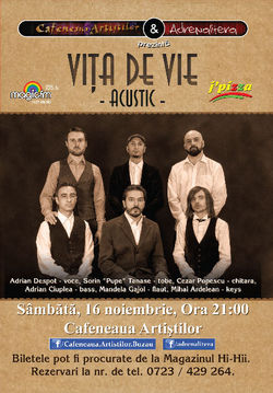 Concert Vita de Vie acustic, Sambata, 15 noiembrie la Buzau