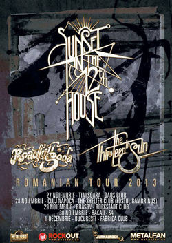 Concert Sunset in the 12th House, RoadKillSoda si The Thirteenth Sun in Cluj la The Shelter, pe 28 noiembrie