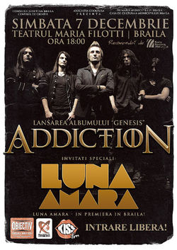 Concert Addiction si Luna Amara la Teatrul Maria Filotti din Braila