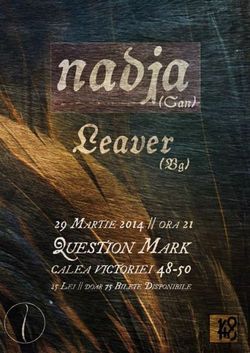 Concert Nadja in martie la Question Mark