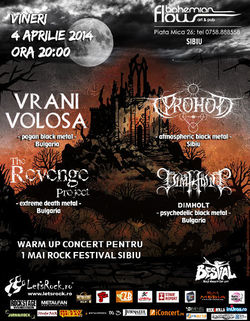Concert Vrani Volosa, Prohod, The Revenge Project la Sibiu