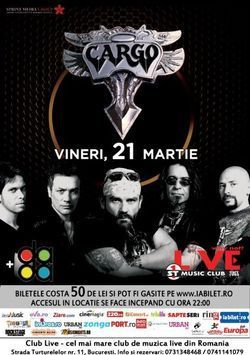 Concert Cargo pe 21 martie la Club Live din Bucuresti
