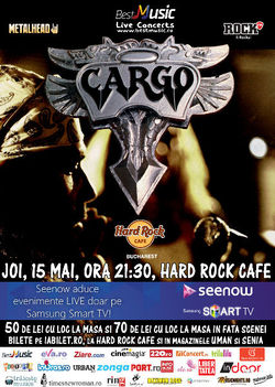 Concert Cargo pe 15 mai la Hard Rock Cafe