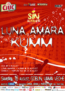 Luna Amara si KUMM canta pe 16 august in Goblin din Vama Veche in cadrul Sin Summer