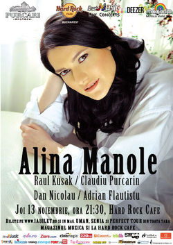 Concert  Alina Manole joi la Hard Rock Cafe