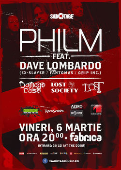 Dave Lombardo alaturi de Philm in concert la Bucuresti pe 6 Martie