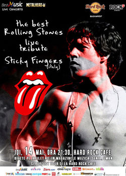 Rolling Stones tribute cu Sticky Fingers din Italia pe 14 Mai in Hard Rock Cafe