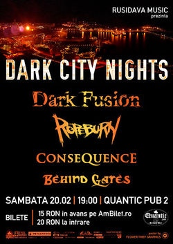 Concert Dark Fusion, Ropeburn, Consequence, Behind Gates in Quantic Pub 2 pe 20 Februarie