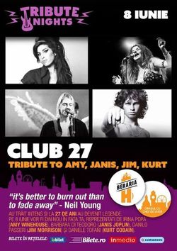 Club 27 prezinta Tribute to AMY, JANIS, JIM, KURT la Beraria H