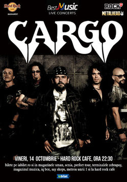 CARGO canta pe 14 octombrie la Hard Rock Cafe din Bucuresti