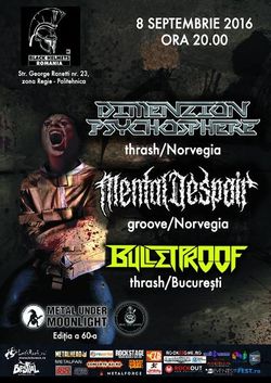 Concert Dimenzion Psychosphere si Mental Despair pe 8 septembrie in Club Black Helmets