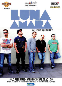Concert Luna Amara & Light Quartet pe 2 februarie la Hard Rock Cafe