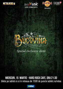 Bucovina, special exclusive show la Hard Rock Cafe pe 15 martie