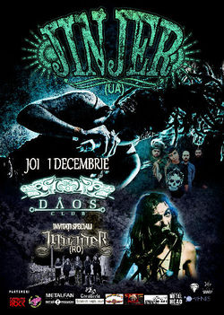 Concert Invader si Jinjer pe 1 decembrie in Club Daos