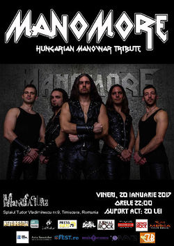 Concert tribut Manowar cu Manomore la Timisoara pe 20 ianuarie