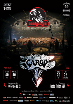 Concert Cargo pe 26 ianuarie in Club Doors, Constanta