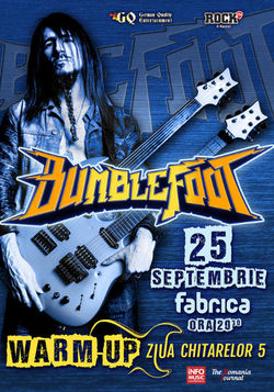 Bumblefoot va sustine un concert in clubul Fabrica din Bucuresti pe 25 Septembrie