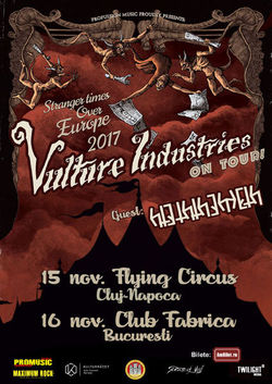 Vulture Industries va concerta la Cluj Napoca si Bucuresti. Guest: Hteththemeth