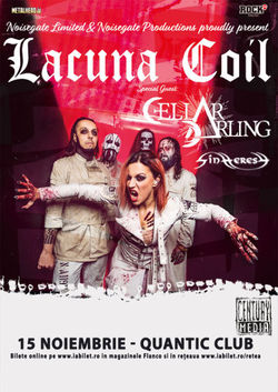 Concert Lacuna Coil si Cellar Darling pe 15 noiembrie