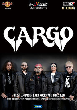 Concert Cargo in Hard Rock Cafe din Bucuresti pe 31 ianuarie 2019
