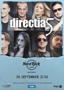 Concert Directia 5 pe 30 septembrie la Hard Rock Cafe
