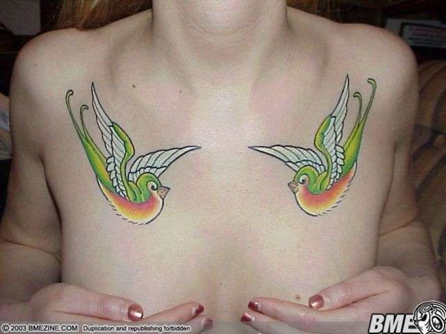 Poze Poze Tatuaje. Modele de Tatuaje (foto) - Aripi pe piept colorate