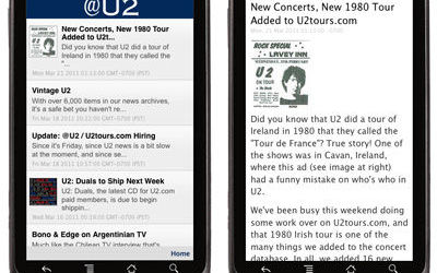 U2 lanseaza o aplicatie pentru telefoanele Android