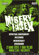 Programul concertului Misery Index la Bucuresti