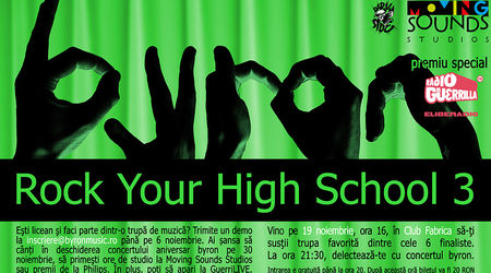 Byron lanseaza editia a treia a concursului byron - Rock Your High School